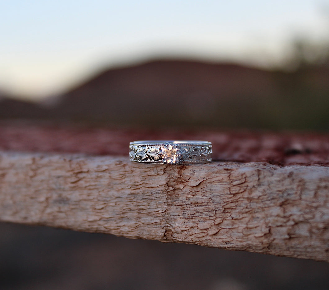Size 9, 1/2 carat natural moonstone ring