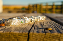 Load image into Gallery viewer, Engraved 5/8&quot; Bracelet with Flower and Stone