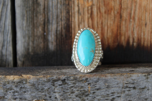 Size 6 Kingman Turquoise Accent Ring