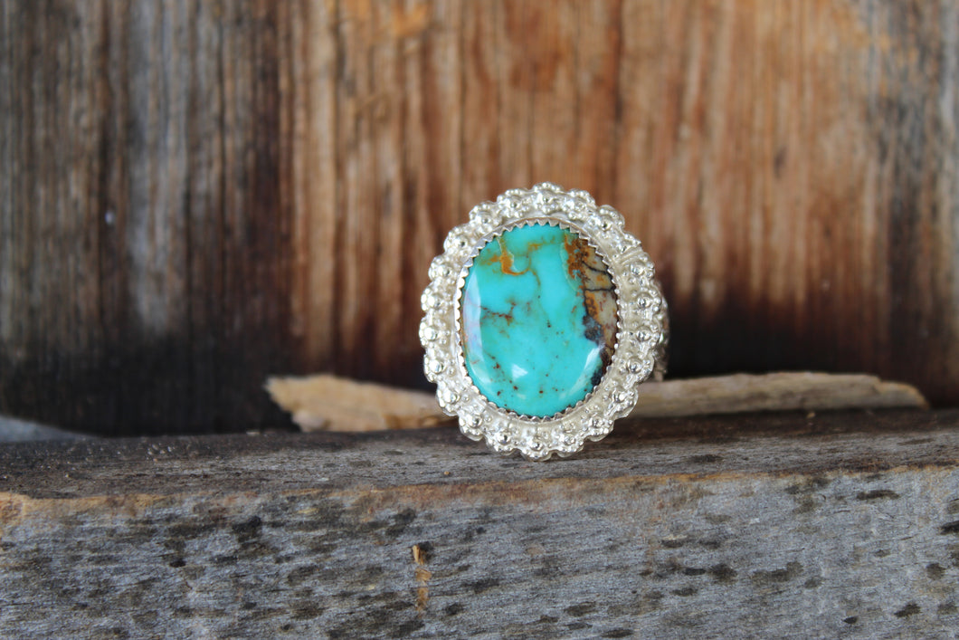 Size 7 1/2 Pacific Blue Turquoise Ring