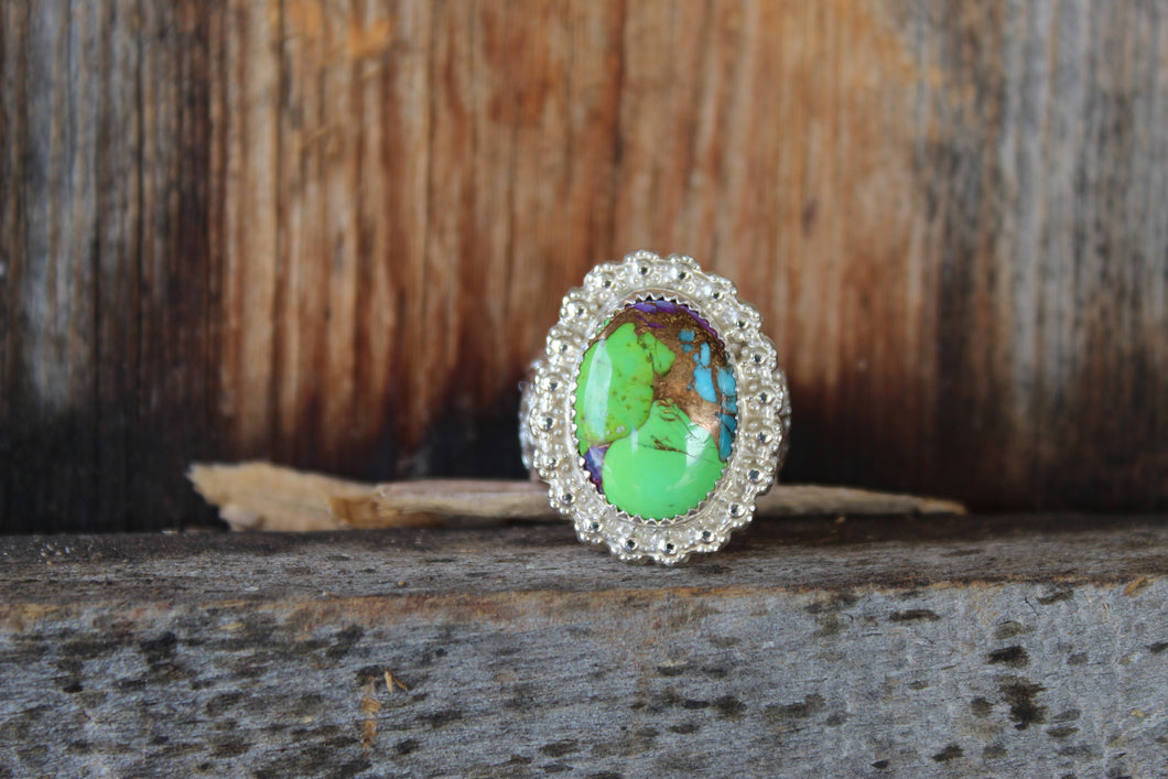 Size 7 1/2 Mohave Green Accent Ring